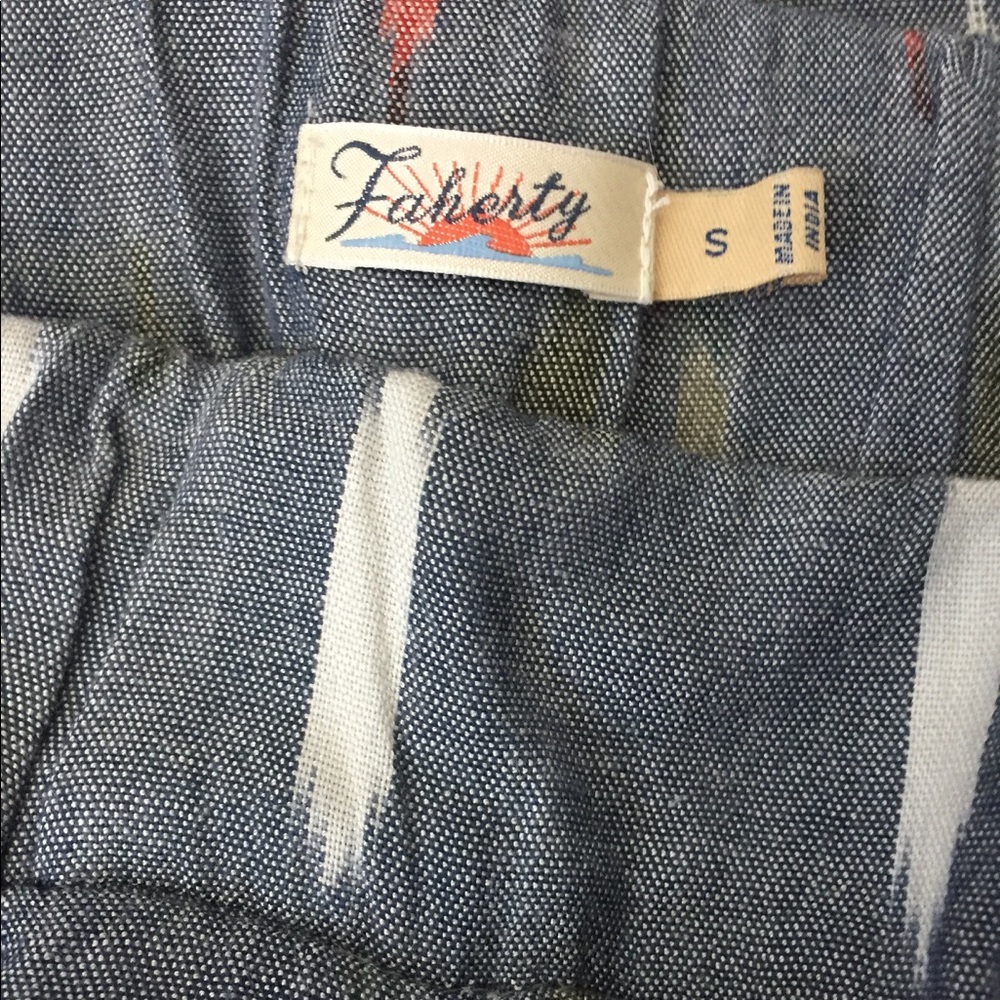 **SOLD** Faherty Loose Indigo Multicolored Pants - Picture 7 of 8